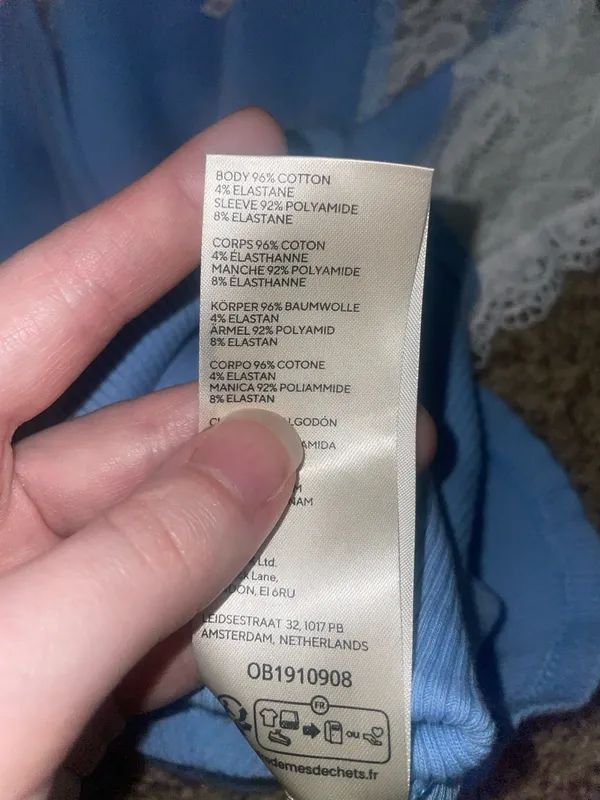 Free people blue let’s talk baby tee - Image 5