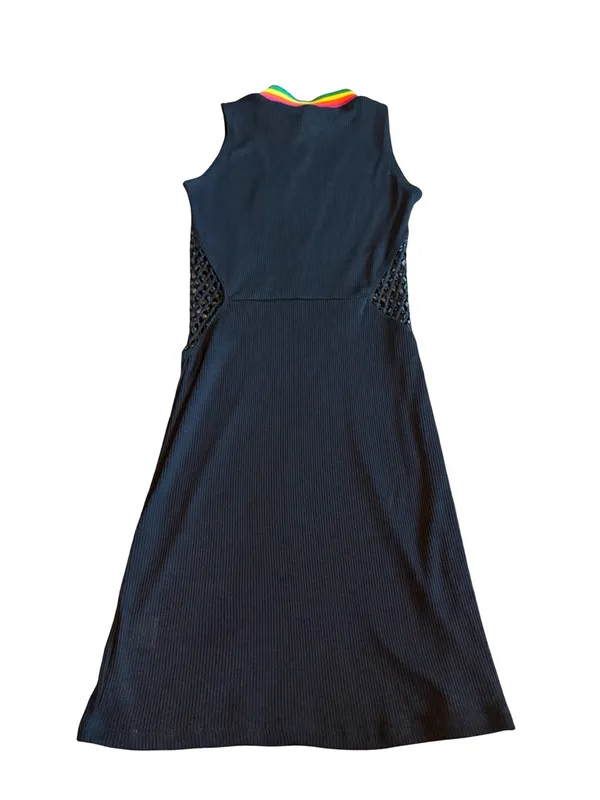 Jaded London Black Bodycon Dress Cutout Mesh Rainbow Collar Size Small NWT - Image 6