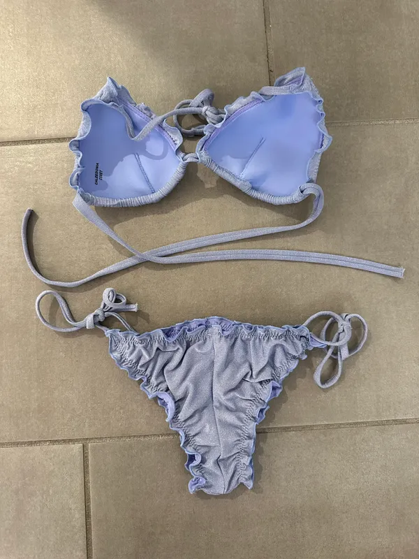 Ruffle Bikini Set Blue - Image 2