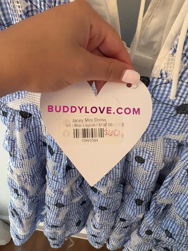 BuddyLove Blue Mini Plunge Dress - Image 4