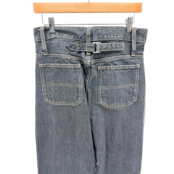 Zara Womens‎ High Rise Wide Leg Cinch Back Jeans Dark Wash Sz 6 Baggy Grunge - Image 4