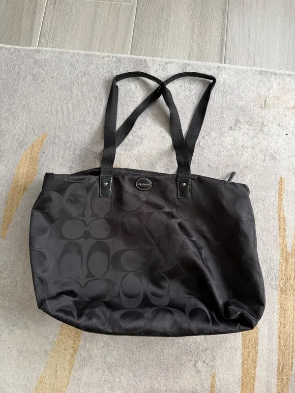 COACH Signature Black Getaway Weekender Shoulder Tote Bag w/ Pouch - Image 16