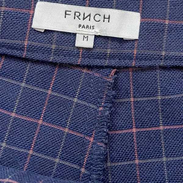 FRNCH Navy Plaid Straight Leg Crop Pants, EUC, Medium, - Image 8