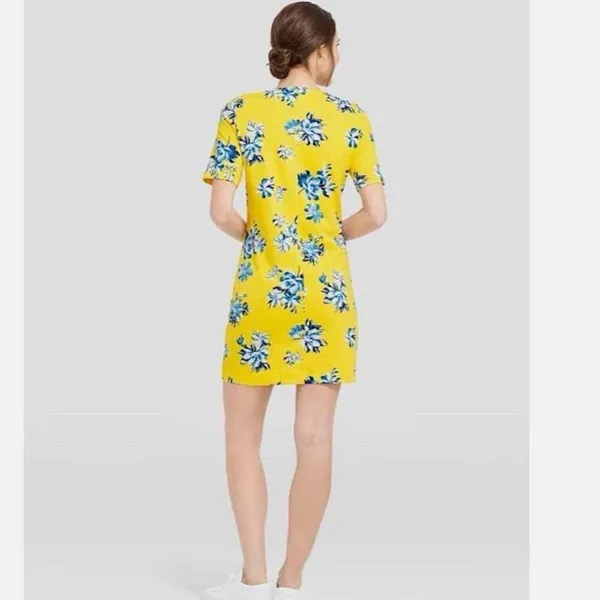 Draper James Summerall Hillsboro Floral Mini‎ Soft Dress Yellow Small - Image 4