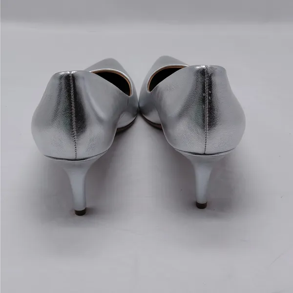 Naturalizer Women's Pumps Size 8.5M Silver Metallic Leather Pointed Toe Heels - Image 13