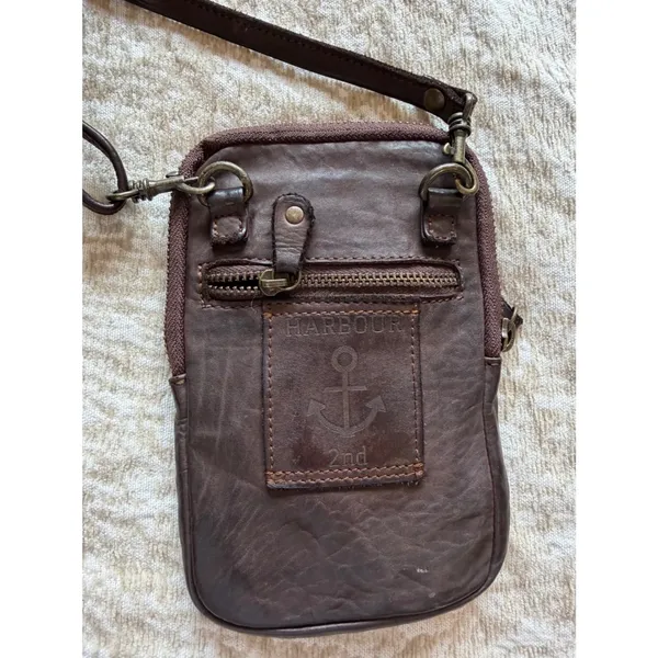 Harbour 2nd Crossbody Bag Womens OS Brown Leather Anchor Logo Small Boho Utility - Image 5