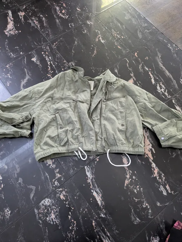 NWT Pilcro By Anthropologie Olive Moto Jacket Size XL - Image 2
