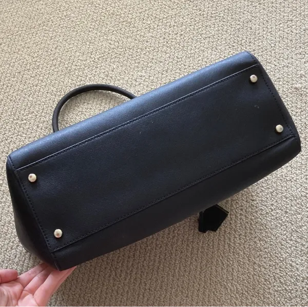 Kate Spade Large Black Tote Bag Multi Compartments Zip Top Closure Laptop EUC - Image 11