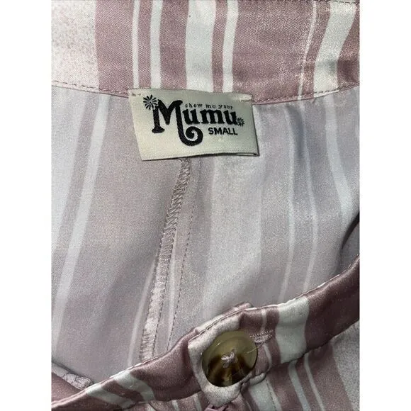 Show Me Your Mumu Serafina Pants Women S Pink Paradise Stripe Wide Leg‎ - Image 5