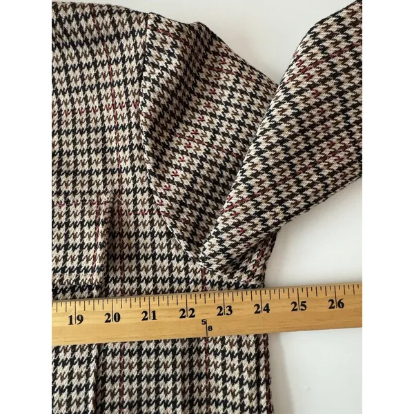 C By One Womens Houndstooth Plaid XL Brown Shacket Quiet Luxury Academia Casual - Image 9