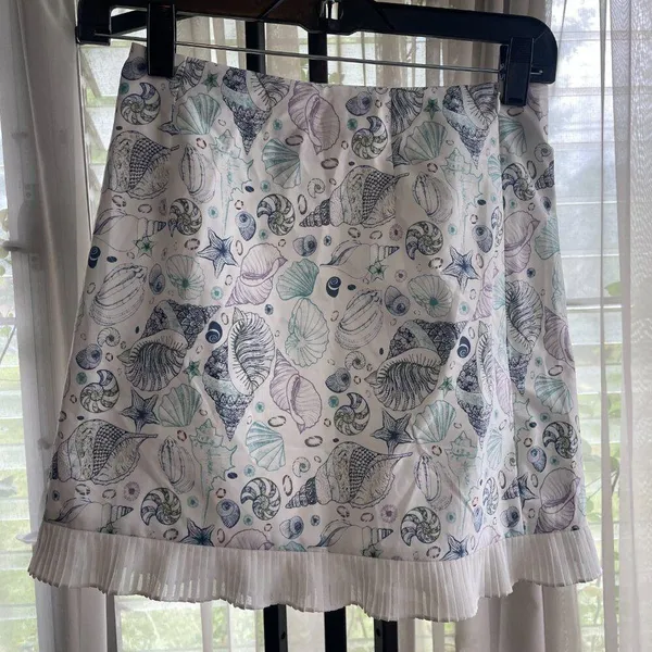 NWOT SHEIN Seashell Lilly Style Tennis Skirt White Blue Size Small US 4 - Image 2