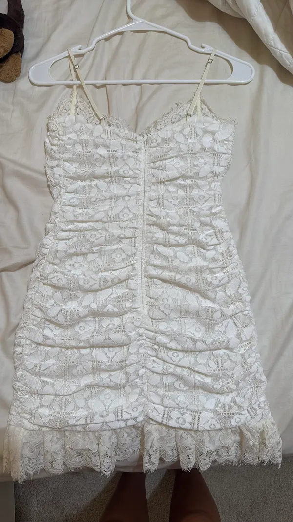 For Love & Lemons Mini Dress Lace White XS - Image 2