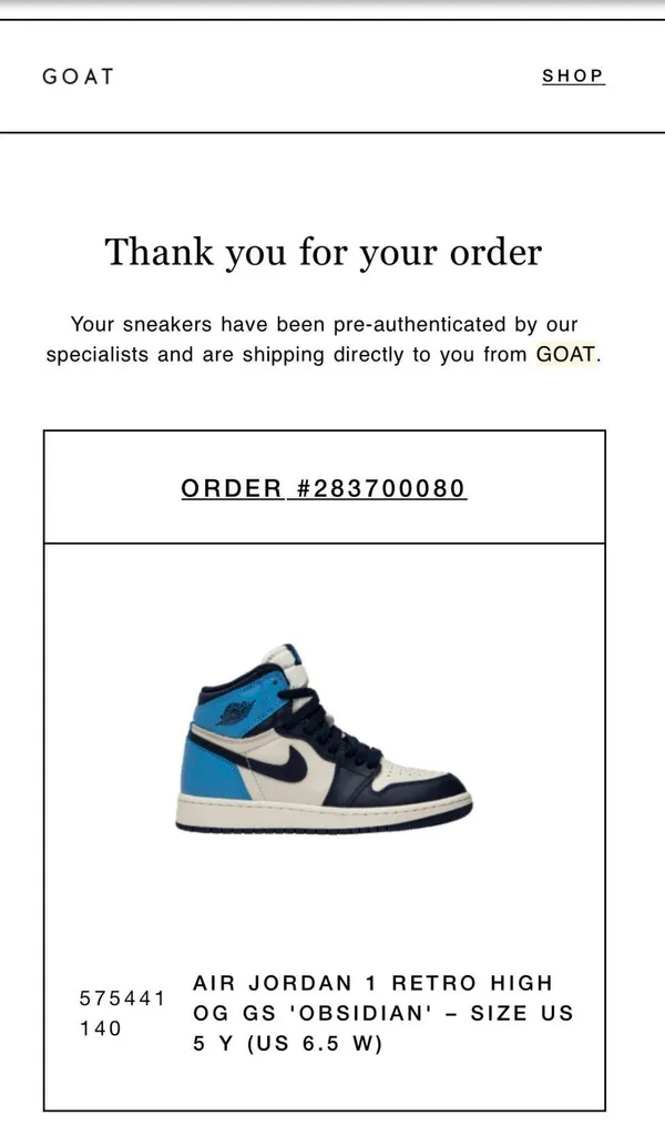 Nike Air Jordan 1 Retro High OG GS 'Obsidian' - Image 6