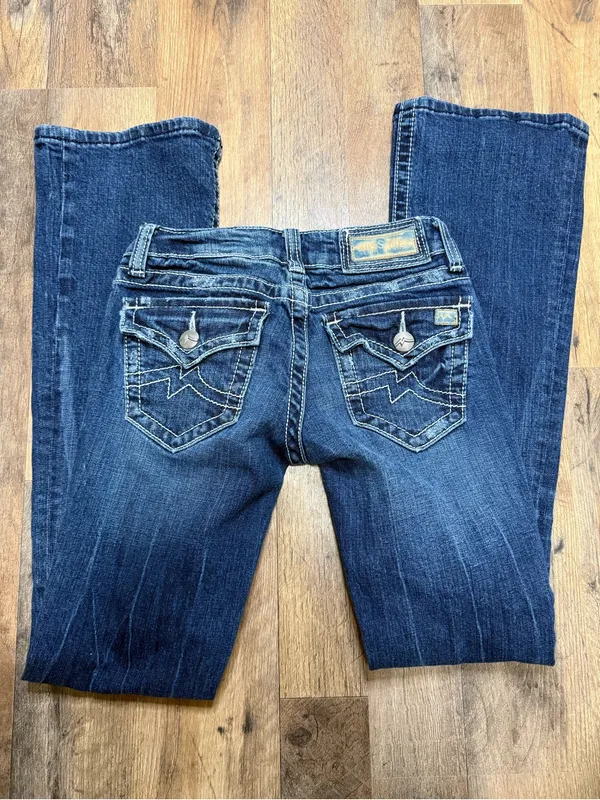 Miss Me Dark Blue Bootcut Jeans with Flap Back Pockets - Image 2
