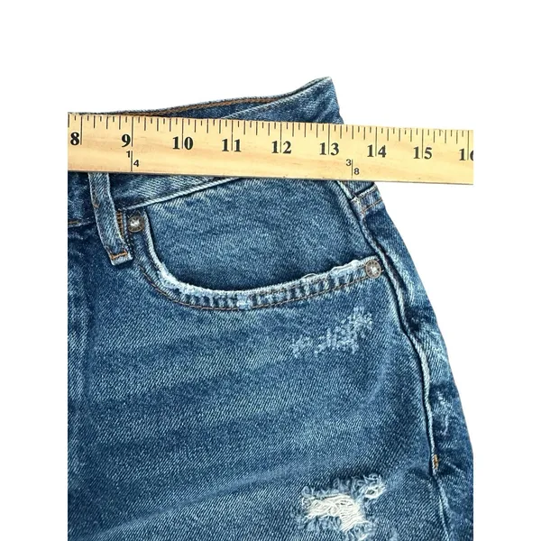 Free People We the Free Size 28 Jean Shorts Denim Ripped Button Fly #AA5-5‎ - Image 3