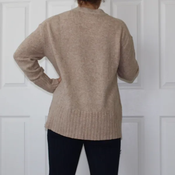 Zara | Beige Soft Crew Neck Knit Sweater - Image 8