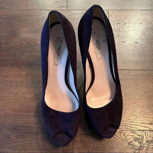 Purple Prada Suede Heels - Image 10