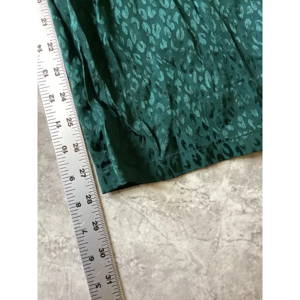L*Space Harlow Pant Green Leopard Jacquard Wide Leg Viscose Trousers Size 2 NEW - Image 8