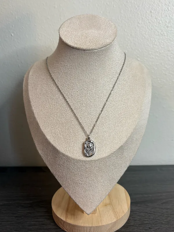 Handmade Silver Flower Necklace | Waterproof & Tarnish Resistant - Image 2