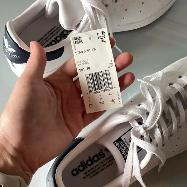 adidas Stan Smith W Women’s Sneakers White Navy Leather Size 8.5 NWT S81020 - Image 3