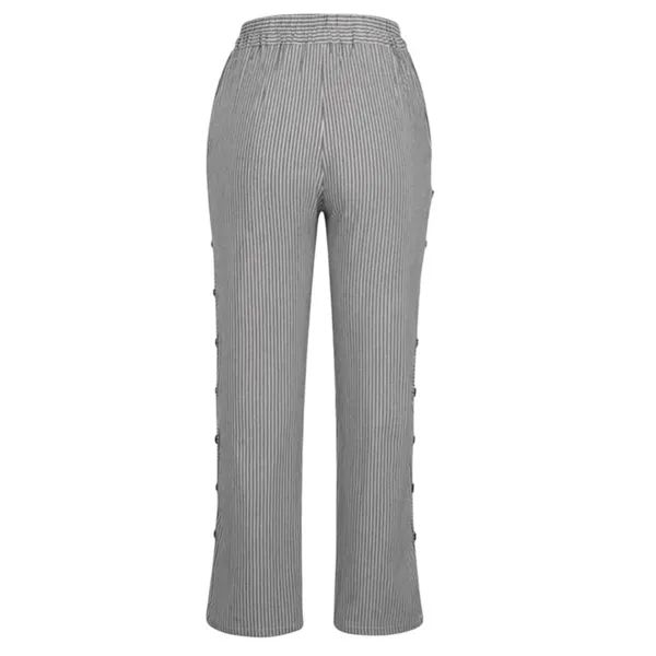 NWT ~ Women's Black Stripe Wide Leg Casual Loose Pockets Pants Trousers ~ LARGE - Image 4