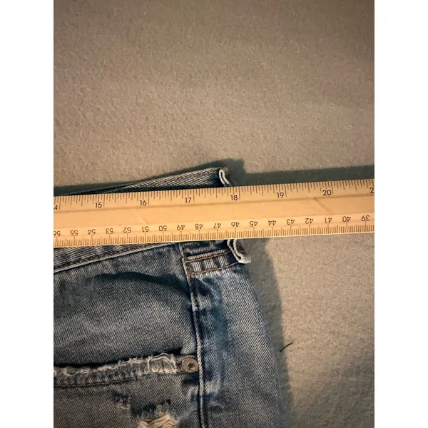Rag & Bone Jean Shorts Gunner Distressed 30 Blue Raw Hem Cut Off Premium Denim - Image 9