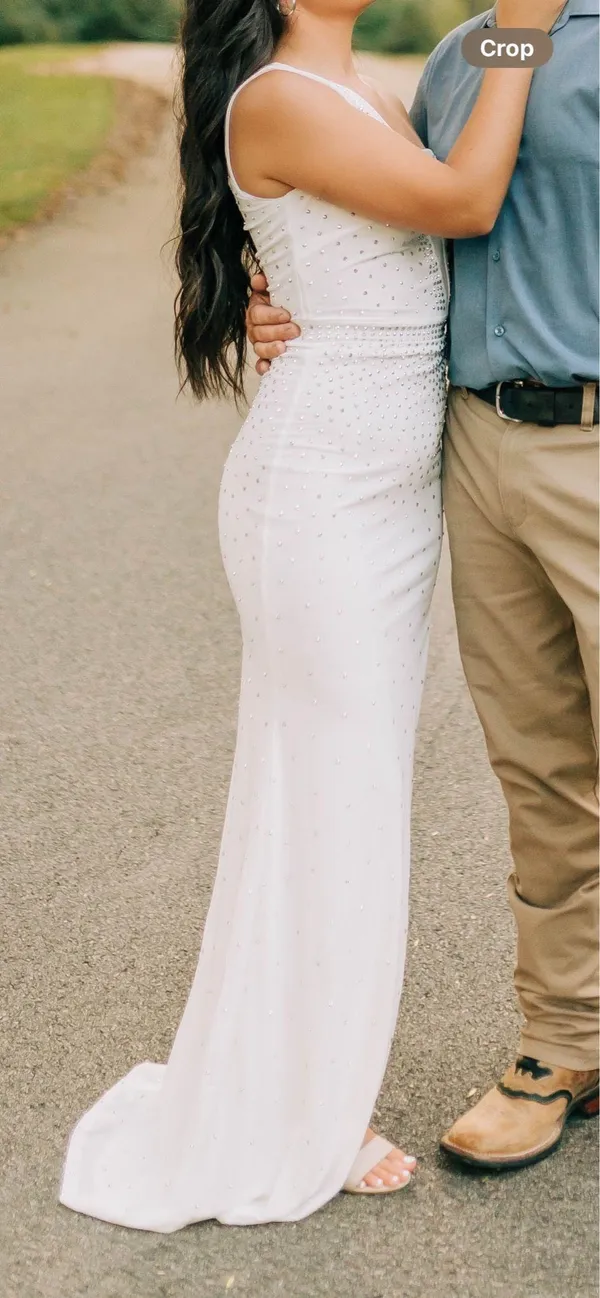 White Rhinestone Dress - Image 2