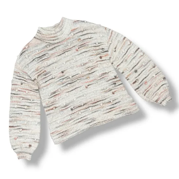 Loft Space Dyed Knobby Bobble Mock Neck‎ Sweater Cream Beige XSmall XS - Image 14