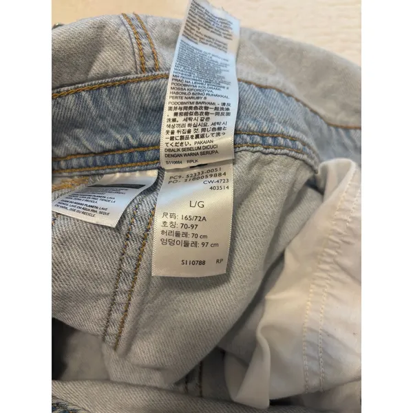 Levi's Denim Shortall Womens Large Light Wash Vintage Utility Chore Concert - Image 6