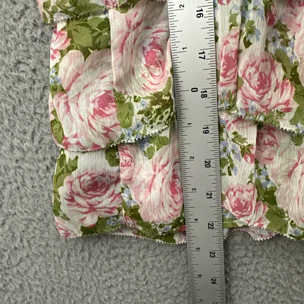 Y2K Abercrombie & Fitch Tiered Floral Cami Babydoll‎ Top Cottagecore Women's XS - Image 7
