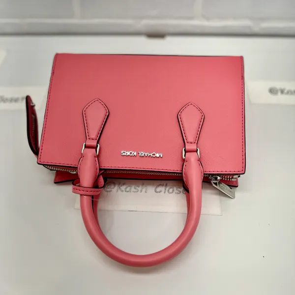 Satchel Sheila Small Leather Center Zip Purse Women's Bag Tea Rose - Image 4