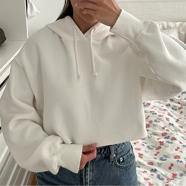 Aritzia TNA Cozy Fleece Boyfriend Cropped Hoodie - Image 2
