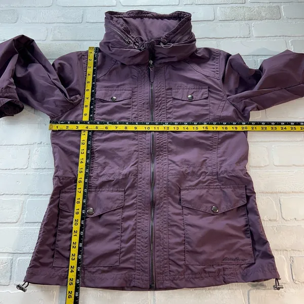 Eddie Bauer Travex Utility Windbreaker‎ Jacket Womens Medium Purple Full Zip M - Image 12