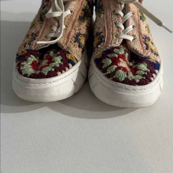 Free People Crochet Sneakers Boho Casual Festival Streetwear Festive Trendy Indi - Image 7