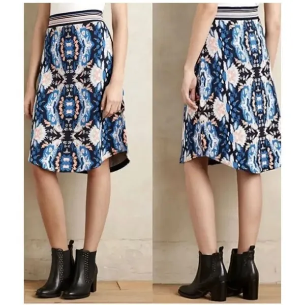 Anthropologie Moth Antica Sweater Skirt Blue XS‎ - Image 2