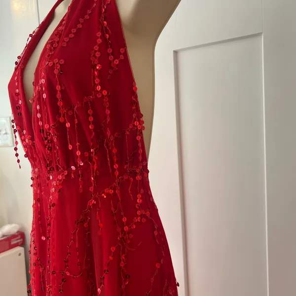 Hello Molly Red Backless Sequin Dress - Image 6