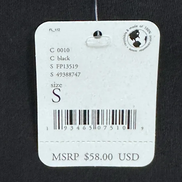 Free People Intimately Black Jersey Knit‎ Long Sleeve Thong Bodysuit Top Size S - Image 7