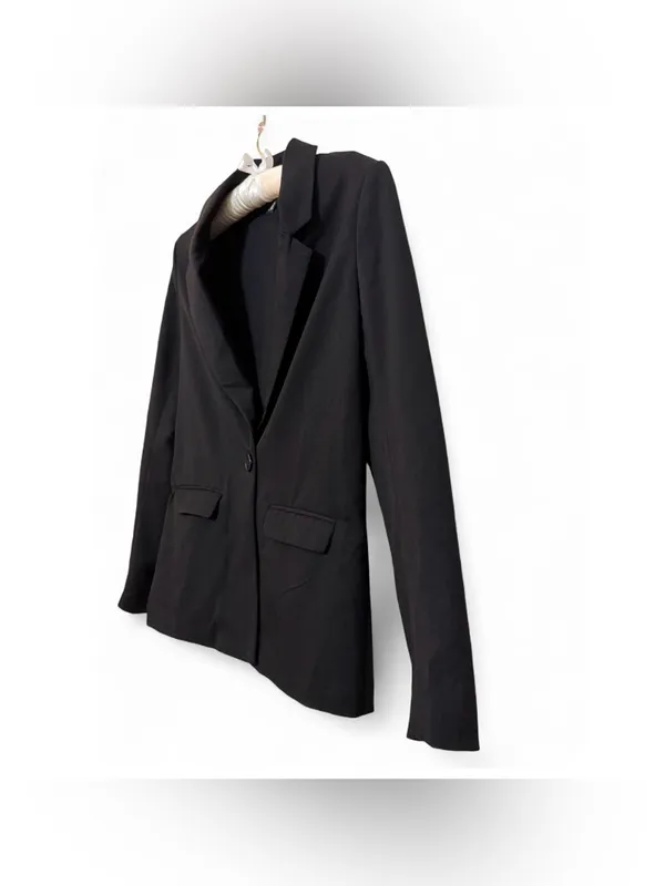 H&M Divided Women’s Long Sleeve Single Breasted One Button Black Blazer Size 4 - Image 11
