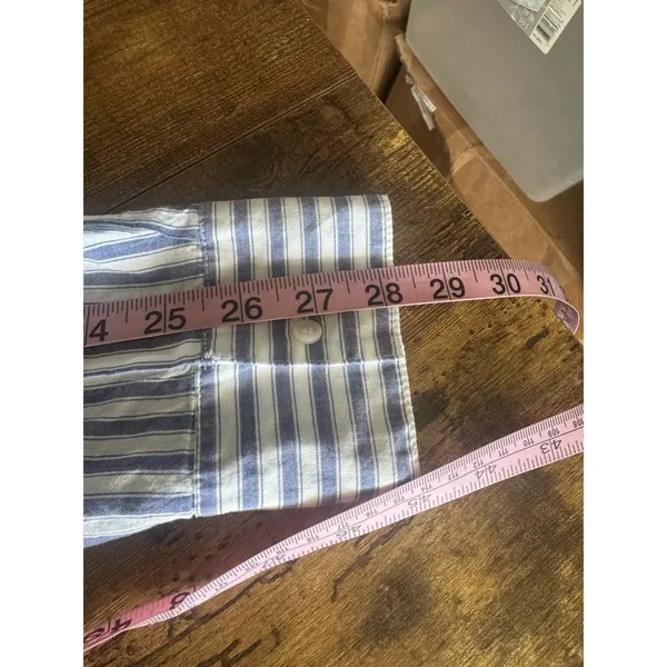 a.n.a Button-Up Blouse Striped Medium Long Sleeve - Image 10