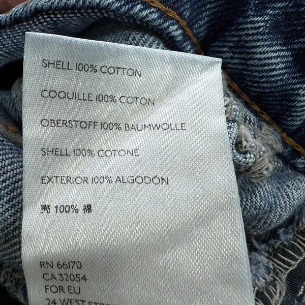 We The Free People Jeans Womens 29 Distressed Blue Denim Mid Rise Tapered Casual - Image 6