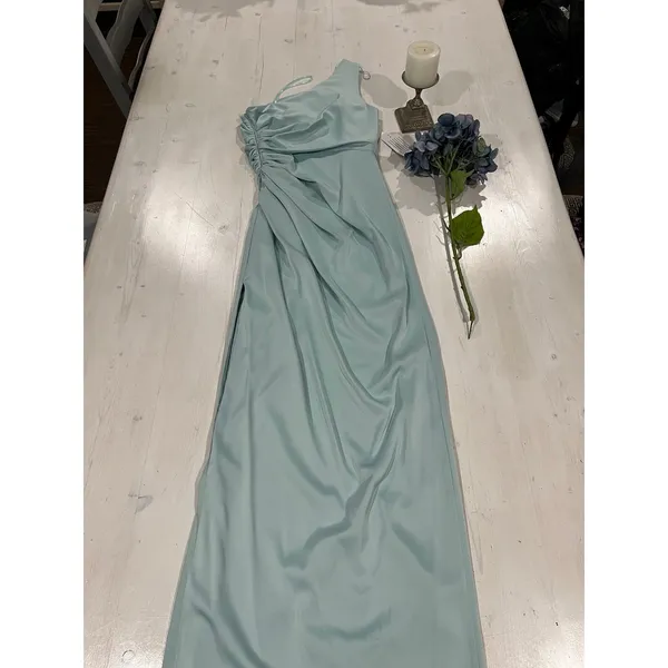 New! PROM dress aidan Mattox sea grass one shoulder long‎ gown size 4 - Image 2