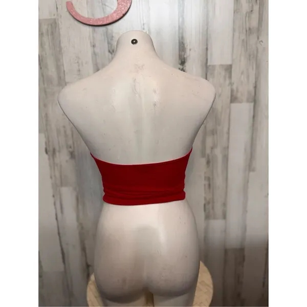 Ambiance Red Strapless Zip-Up Tube Top – Size S - Image 2
