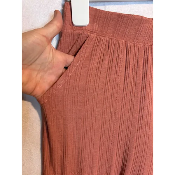 Free People FP Beach Ribbed Wide Leg Pants Terracotta Rust‎ Small Made in USA - Image 5