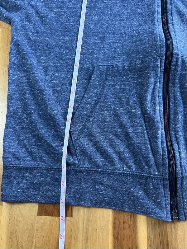 Nike Women’s Full Zip Hoodie Blue Speckled Dri Fit Sweatshirt Size L - Image 7