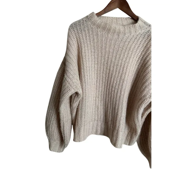 Sezane Olric Jumper Kid Mohair Alpaca Light Pink Womans Small - Image 7