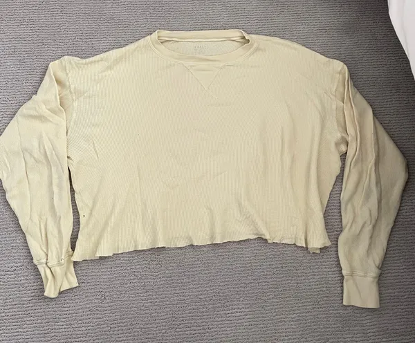 Brandy Melville Yellow Laila Thermal Top - Image 2