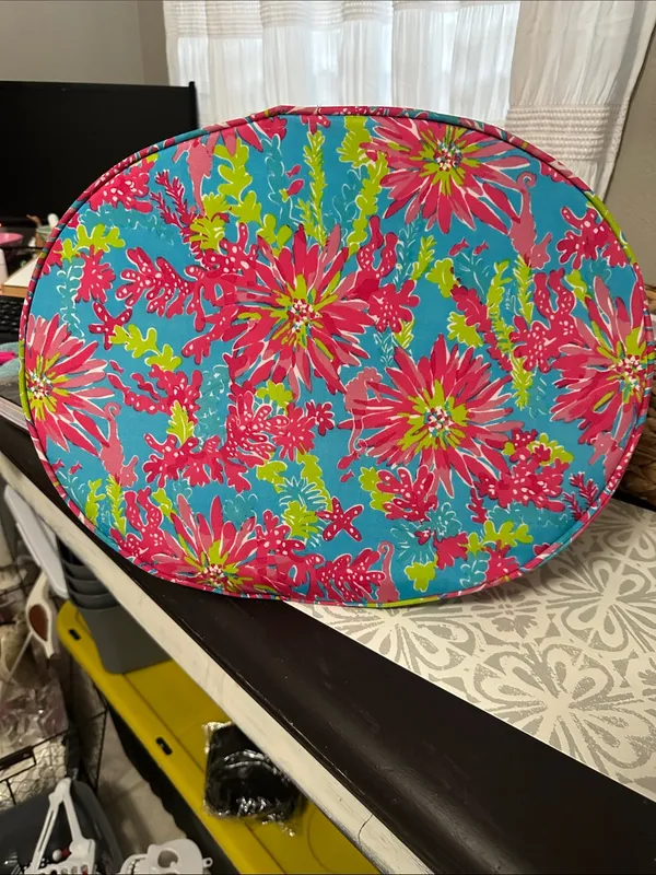 Lilly Pulitzer Large Turquoise Pink Floral Neoprene Tote - Image 10