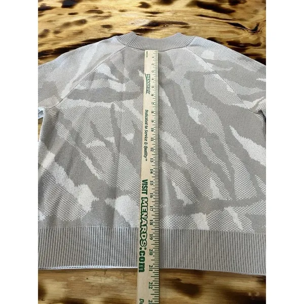 Athleta Jacquard Textured Crew Sweater‎ Small ABSTRACT CREAM #632069 $129 Preppy - Image 8