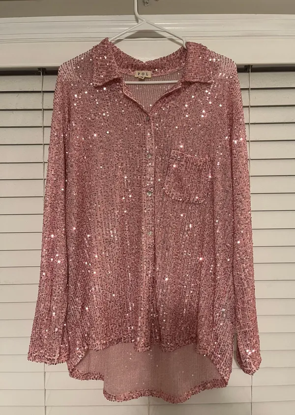 Impressions Sequin Sleeve Shirt - Image 3