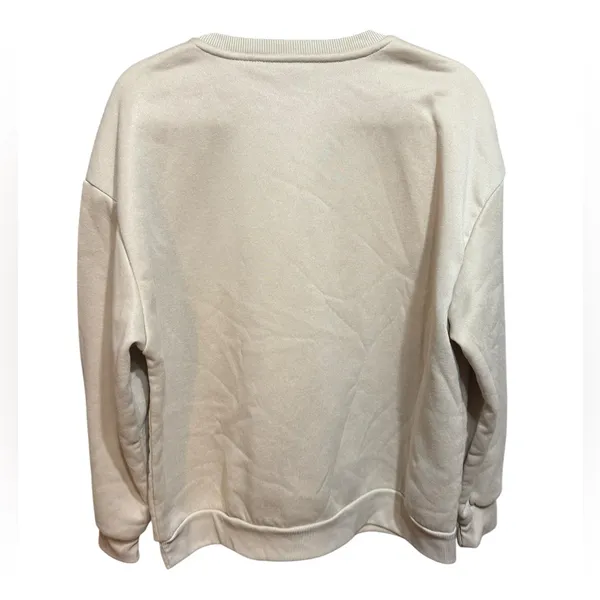 SheIn 90’s Babe Graphic Sweatshirt Beige‎ Pink Retro Pullover Sz L Y2K Cozy Oversized - Image 2